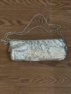 シルバー スパンコール クラッチバッグ
