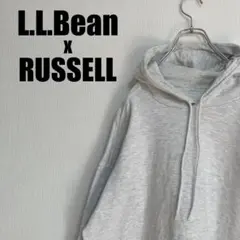 L.L.BeanコラボRUSSELLスウェットパーカーUSA製90s杢グレーL