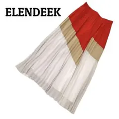 美品✨ELENDEEK エレンディーク　プリーツスカート　カラーブロック　ロングのサムネイル