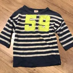 DENIM DUNGAREE ボーダー ロンT 110 難あり