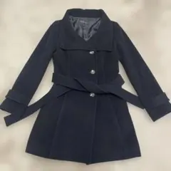 ブラックウール混合 ピーコート Ｍ