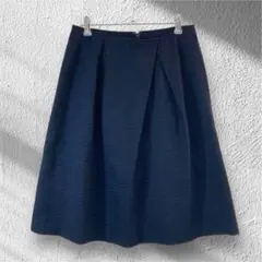 BEAMS HEART フレアスカート 通勤上品 L ネイビー ラメ 515のサムネイル