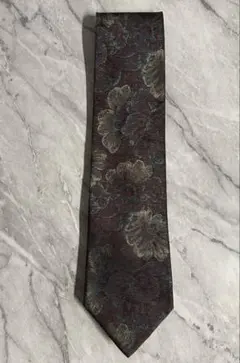 バレンシアガ 90s 花柄 刺繍 ジャガード シルク 100% ネクタイ 日本製のサムネイル