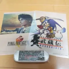 【非売品】武蔵伝・FFⅧクリアファイル＆サガ フロンティア　ピンバッチ