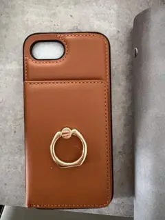 スマホケース リング付き ブラウン　アイフォン16e