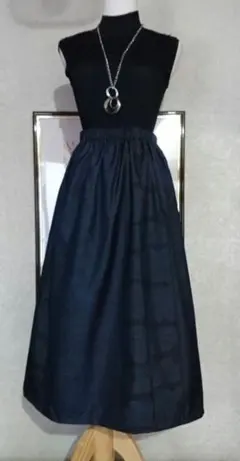 オススメ✨大島✨魅惑の濃紺( ´∀`)着物リメイクギャザースカート