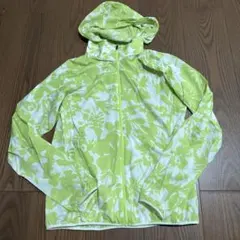 ノースフェイス　花柄　ナイロンジャケット　レディースM 黄緑色
