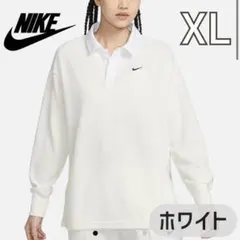 新品 ナイキ ウィメンズ オーバーサイズド ロングスリーブ ポロ XL ホワイト