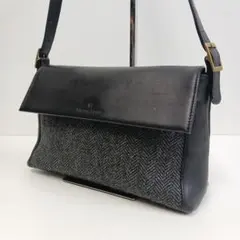 ✨美品✨エティエンヌアイグナー　ショルダーバック　ツイード　ヘリンボーン　黒