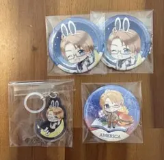 ヘタリア アメリカ　アモクレープ キャラでるアート　缶バッジ他