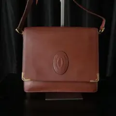 Cartier マストライン レザー ショルダーバッグ ボルドーのサムネイル