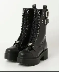 ヨースケYOSUKE 厚底ストレートチップメダリオン14ホールレースアップブーツ