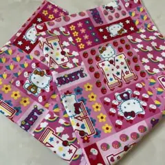 レア　希少　ハローキティ　ミミィ　いちご　ピンク　生地　ハギレ　布　平成　レトロ