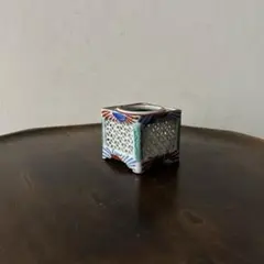 色絵盃台1点　明治　大正　瀬戸　伊万里　杯台　酒台　アンティーク　骨董　検:李朝