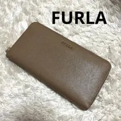 良品⭐️FURLA フルラ　ラウンドファスナー　長財布　グレージュ　バビロン