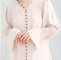 【新品未使用】☆Bab☆アイボリーエニーボタンロングワンピース