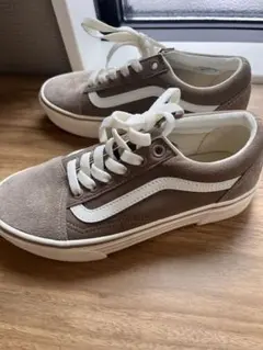 Vans ブラウン スエード スニーカー　23 レディース　ベージュ　厚底