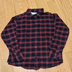 赤・黒チェック柄 長袖シャツ 130