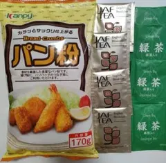 加藤産業 Kanpy カンピー パン粉、JAFTEA・緑茶4パック　まとめ売り