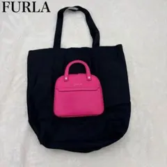 極美品　FURLAフルラ 折りたたみエコバッグ　ピンク　ハンドバッグのサムネイル