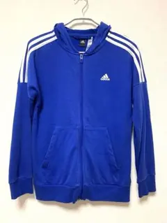 adidas アディダス ジップアップパーカー 160cm ブルー