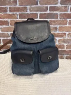 COACH デニム レザー リュック