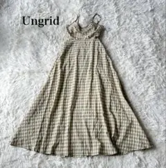 【新品】アングリッド　ギンガムチェックバックオープンキャミワンピース　グリーン