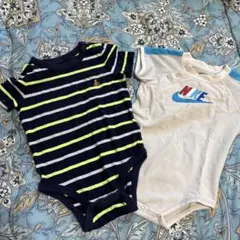 GAP ストライプロンパース & NIKE ロゴロンパース セット