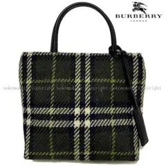 バーバリー ロンドン ノバチェック ウール ミニ ハンドバッグ BURBERRY