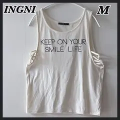【INGNI】 タンクトップ レディース　ロゴ　白　ノースリーブのサムネイル