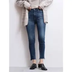 【Ungrid】ハイウエストフレイドヘムストスリ