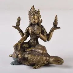 仏教美術　古銅鍍金　ヒンドゥー教　亀に乗るシヴァ神像　仏像　置物　V　7906のサムネイル