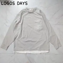 LOGOS DAYS 長袖カットソー 胸ポケット付き レイヤード風