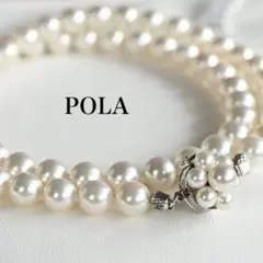 【最高品位・オーロラ花珠】POLA ポーラ　アコヤ　パール　ネックレス　925のサムネイル