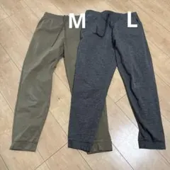 ユニクロ　ウルトラストレッチアクティブジョガーパンツM Lブラウン　ダークグレー