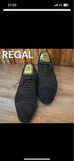 REGAL スエードメダリオンストレートチップ　ダークブラウン　25