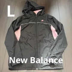 New Balance フード付きジャケット ブラック/ピンクLサイズ