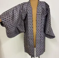 アンティーク　銘仙　羽織　幾何学模様　着物　レトロ