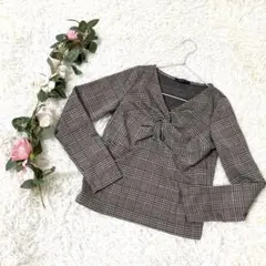 INGNI トップス カットソー サイズM チェック ベージュ ブラック