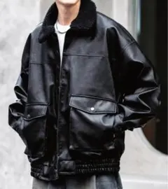 「Rocky Monroe」 ブルゾン M ブラックレザー メンズ