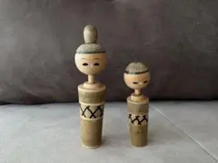 レトロ こけし 2体セット 郷土玩具 木製人形 民芸品 ヴィンテージ