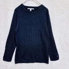 TOMMY HILFIGER トミー ヒルフィガー ネイビー ケーブルニット M