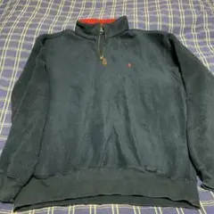 値下げ ポロラルフローレン ハーフジップ ネイビー 厚手フリース ポニー