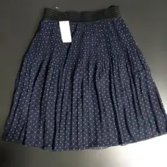 a.v.v standard フレアスカート ネイビー ドット柄