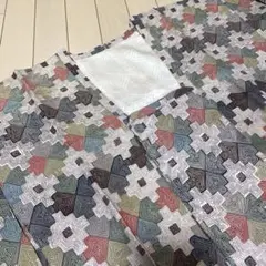 道行　幾何学模様風　正絹　着物　羽織り