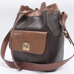 希少CELINE セリーヌ ワンショルダーバッグ 巾着 マカダム ゴールド金具のサムネイル