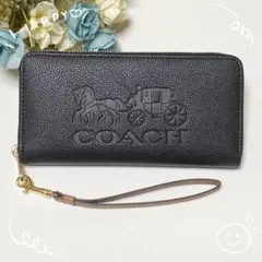 COACH コーチ ホース ラウンドファスナー C3548 ブラック 黒 長財布