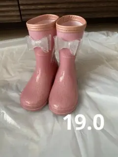 Ampersand キラキラレインブーツ 19cm 長靴 ピンク