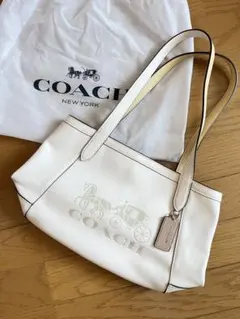 美品　COACH ホワイト ショルダーバッグ
