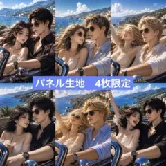パネル生地　カップルのドライブデート　　（おまとめ値引き有り）　4組限定